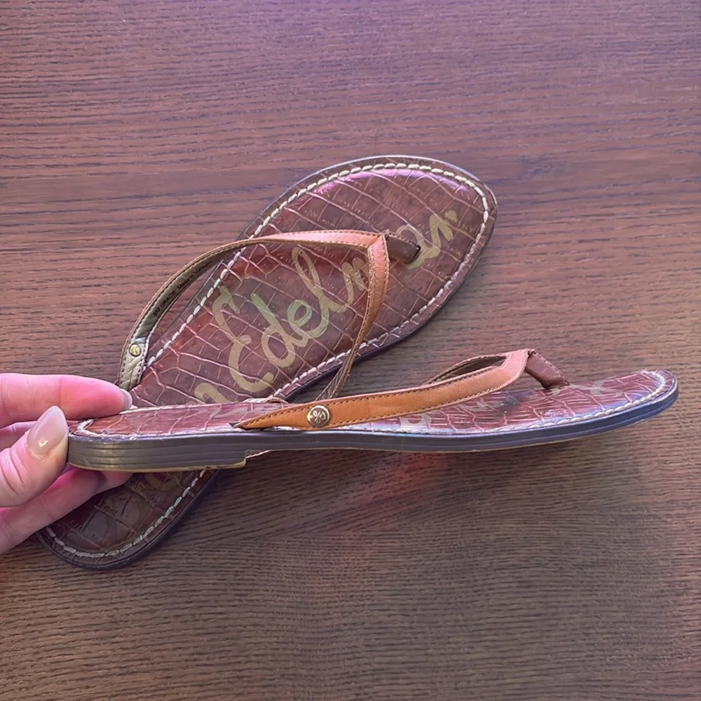 Sam Edelman - Gracie Croc-Embossed Sandals - Picture 3 of 7